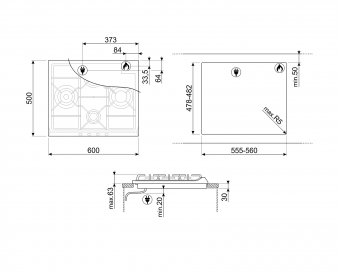 Схема встраивания Smeg SER60SGH3